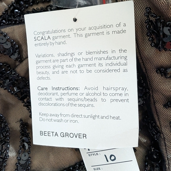 Scala mini beaded strapless black dress sz 10 NWT - Picture 7 of 12